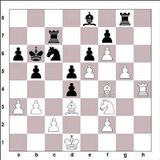1. d4 Rf6 2. Bg5 e6 3. Rd2 h6 4. Bh4 c5 5. e4 cxd4 6. e5 g5 7. Bg3 Rd5...