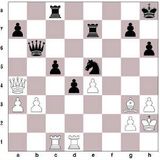 1. d4 d5 2. c4 e6 3. Rc3 Be7 4. Rf3 Rf6 5. Bf4 O-O 6. e3 b6 7. cxd5 Rxd5...
