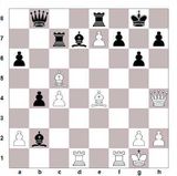 1. c4 c5 2. Rc3 Rc6 3. Rf3 g6 4. e3 Bg7 5. d4 d6 6. d5 Re5 7. Rxe5 Bxe5...