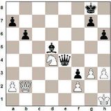 1. Rf3 d5 2. d4 Rf6 3. c4 e6 4. Rc3 Bb4 5. Bg5 h6 6. Bxf6 Dxf6 7. Da4+...
