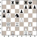 1. Rf3 Rf6 2. c4 e6 3. g3 d5 4. Bg2 dxc4 5. 0-0 Rbd7 6. Dc2 Rb6 7. a4 a5...
