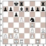 1. d4 Rc6 2. e4 e5 3. dxe5 Rxe5 4. Rf3 Df6 5. Rc3 Rxf3+ 6. Dxf3 Dxf3 7...