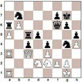 1. d4 Rf6 2. Rf3 d5 3. e3 c5 4. dxc5 e6 5. b4 a5 6. c3 axb4 7. cxb4 b6...