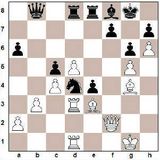 1. c4 Rf6 2. Rc3 c5 3. Rf3 b6 4. e4 d6 5. d4 cxd4 6. Rxd4 Bb7 7. f3 e6...